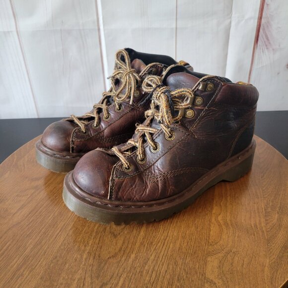 Vintage Y2k Dr. Martens 8287 Brown Leather Boots, Men’s 7, Air Wair, Y2K Chunky - Picture 3 of 12